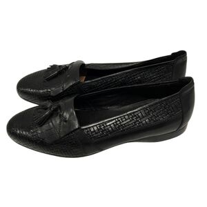 NEW Ennesi Italy Black Leather Loafers  SZ 8.5